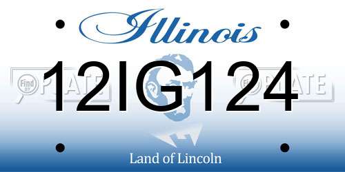 12IG124 Illinois License Plate