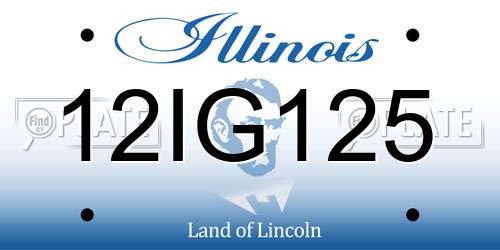 12IG125 Illinois License Plate