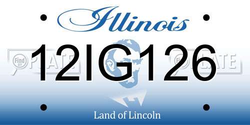 12IG126 Illinois License Plate