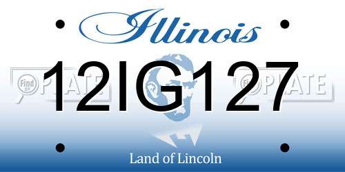 12IG127 Illinois License Plate