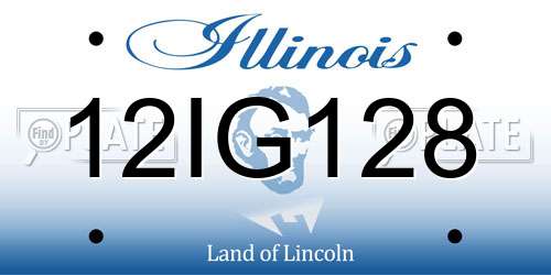 12IG128 Illinois License Plate