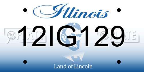12IG129 Illinois License Plate