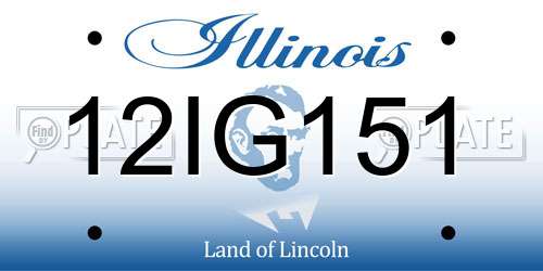 12IG151 Illinois License Plate