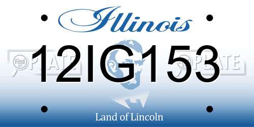 12IG153 Illinois License Plate