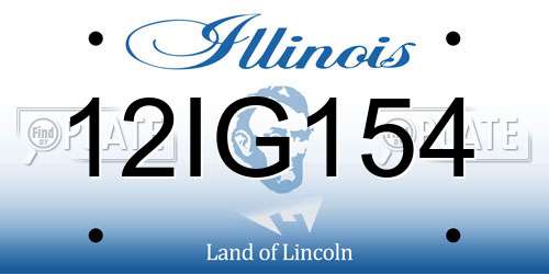 12IG154 Illinois License Plate