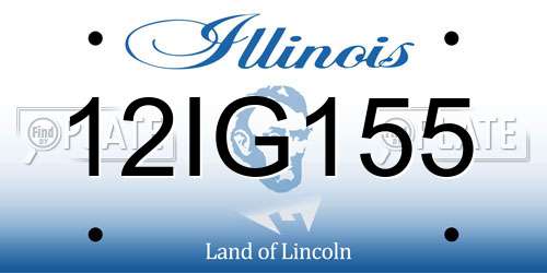 12IG155 Illinois License Plate