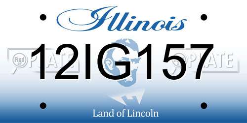 12IG157 Illinois License Plate