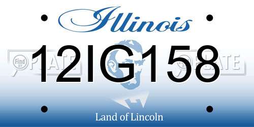 12IG158 Illinois License Plate