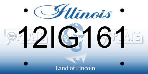 12IG161 Illinois License Plate