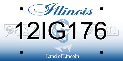 12IG176 Illinois License Plate