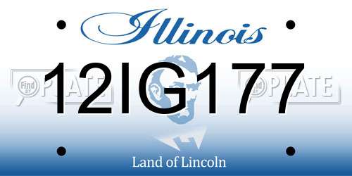 12IG177 Illinois License Plate