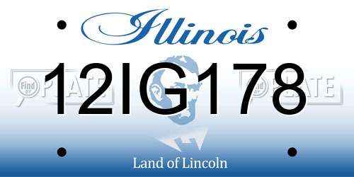 12IG178 Illinois License Plate