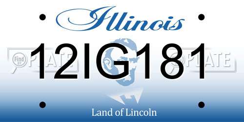 12IG181 Illinois License Plate