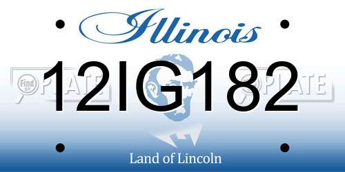 12IG182 Illinois License Plate