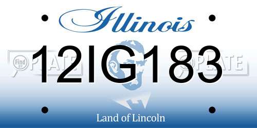 12IG183 Illinois License Plate