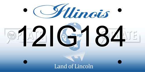 12IG184 Illinois License Plate