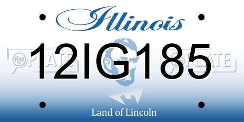 12IG185 Illinois License Plate