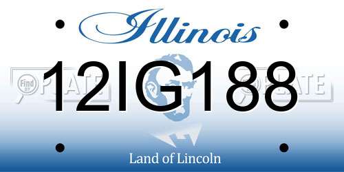 12IG188 Illinois License Plate
