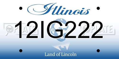 12IG222 Illinois License Plate