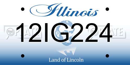 12IG224 Illinois License Plate