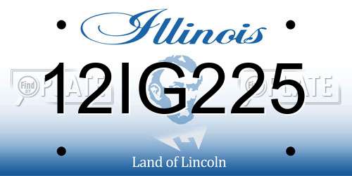 12IG225 Illinois License Plate