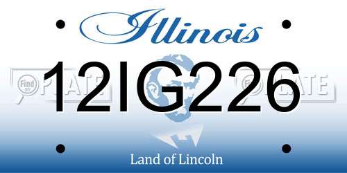12IG226 Illinois License Plate