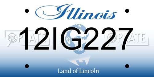 12IG227 Illinois License Plate