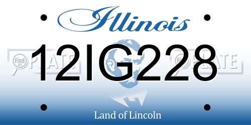 12IG228 Illinois License Plate