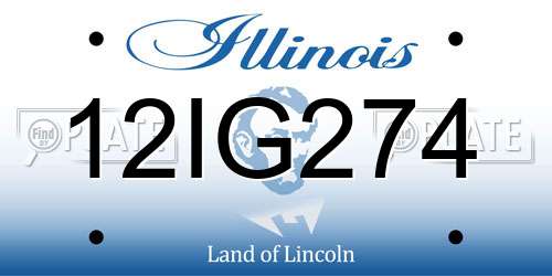 12IG274 Illinois License Plate