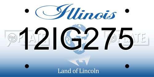 12IG275 Illinois License Plate