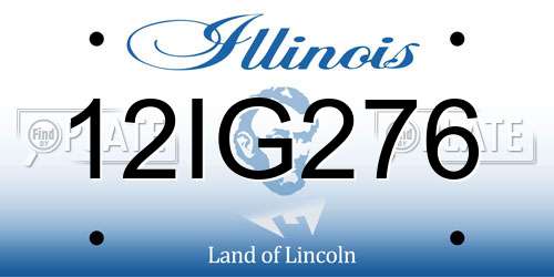 12IG276 Illinois License Plate
