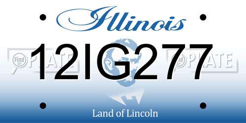 12IG277 Illinois License Plate