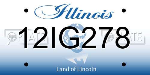 12IG278 Illinois License Plate