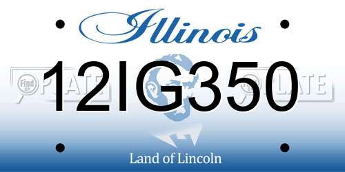 12IG350 Illinois License Plate