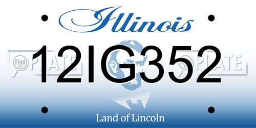 12IG352 Illinois License Plate