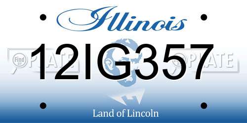 12IG357 Illinois License Plate