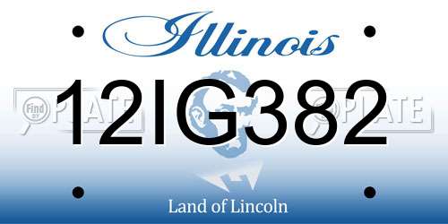 12IG382 Illinois License Plate