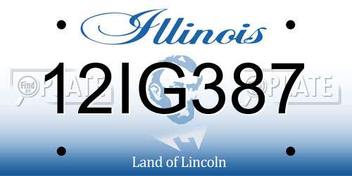 12IG387 Illinois License Plate
