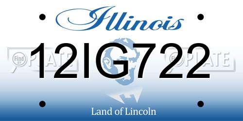 12IG722 Illinois License Plate