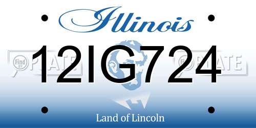 12IG724 Illinois License Plate