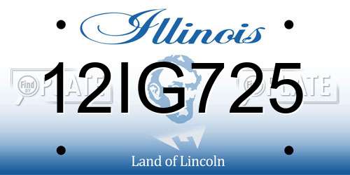 12IG725 Illinois License Plate
