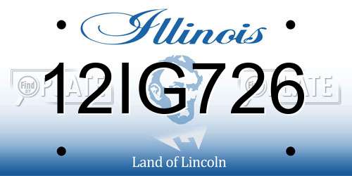 12IG726 Illinois License Plate