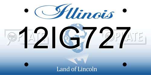 12IG727 Illinois License Plate