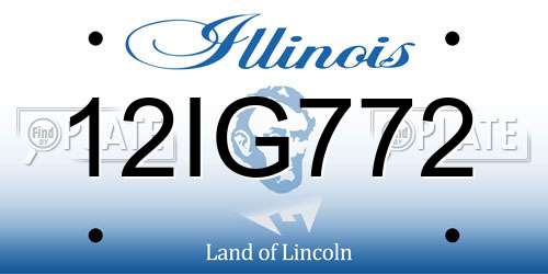 12IG772 Illinois License Plate