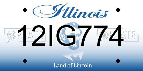 12IG774 Illinois License Plate