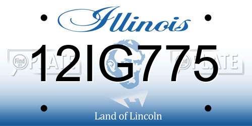 12IG775 Illinois License Plate
