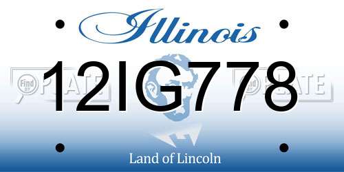 12IG778 Illinois License Plate