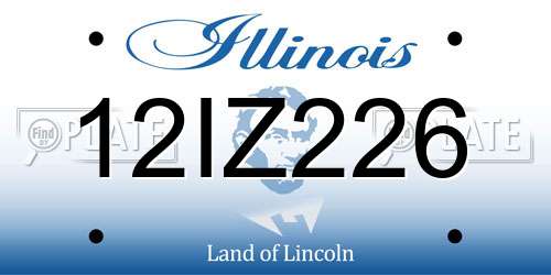 12IZ226 Illinois License Plate