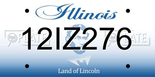 12IZ276 Illinois License Plate