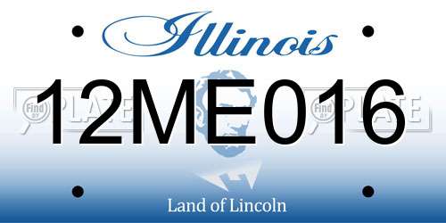 12ME016 Illinois License Plate